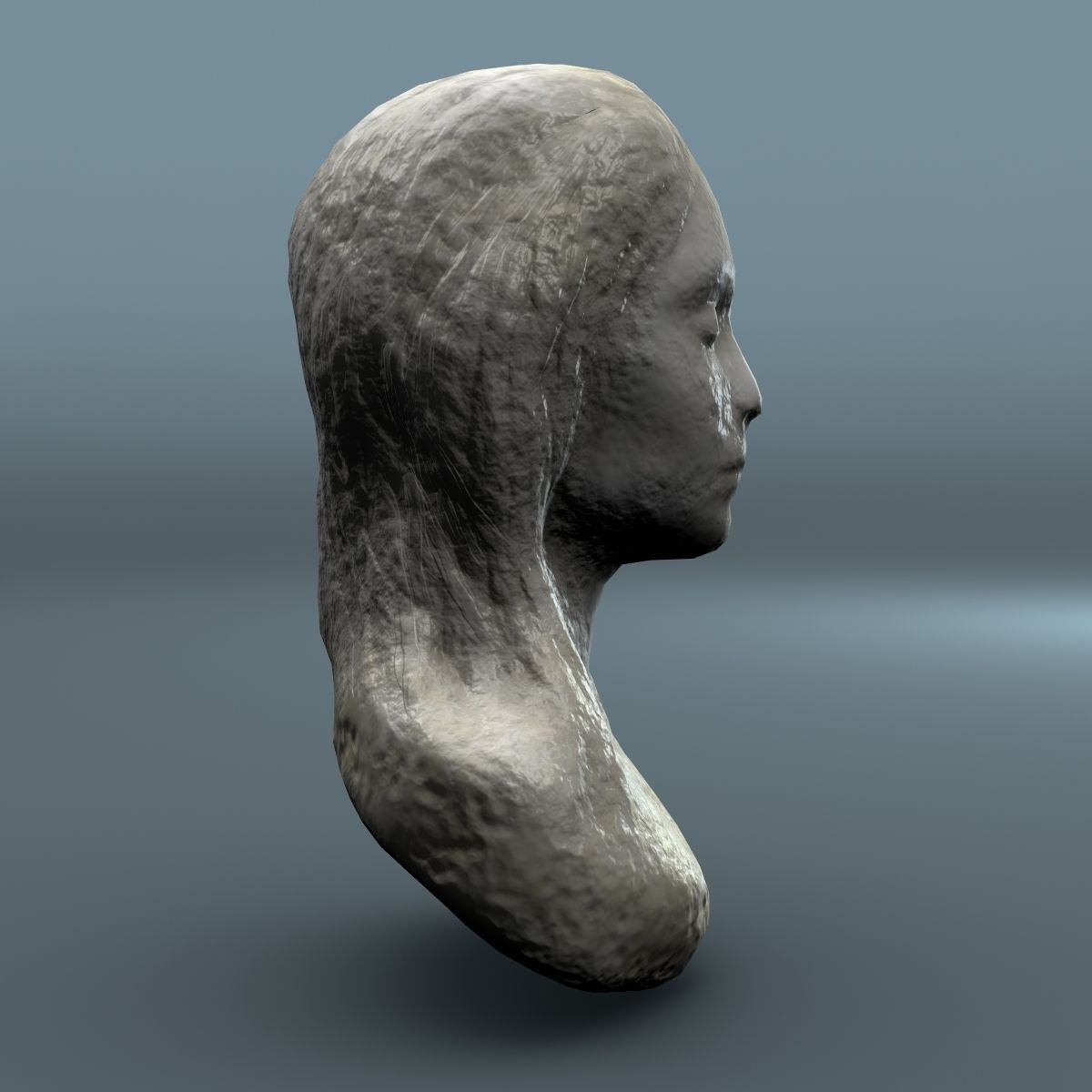 Female Bust Lowpoly 3D model_1