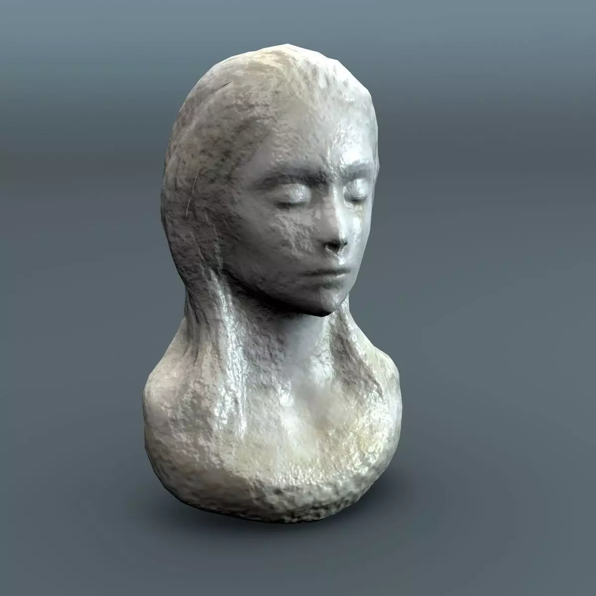 Female Bust Lowpoly 3D model_0