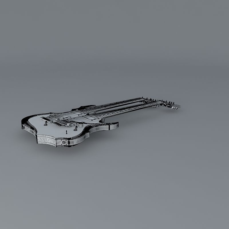 ESP Custom shop F series double neck guitar Free 3D model_3