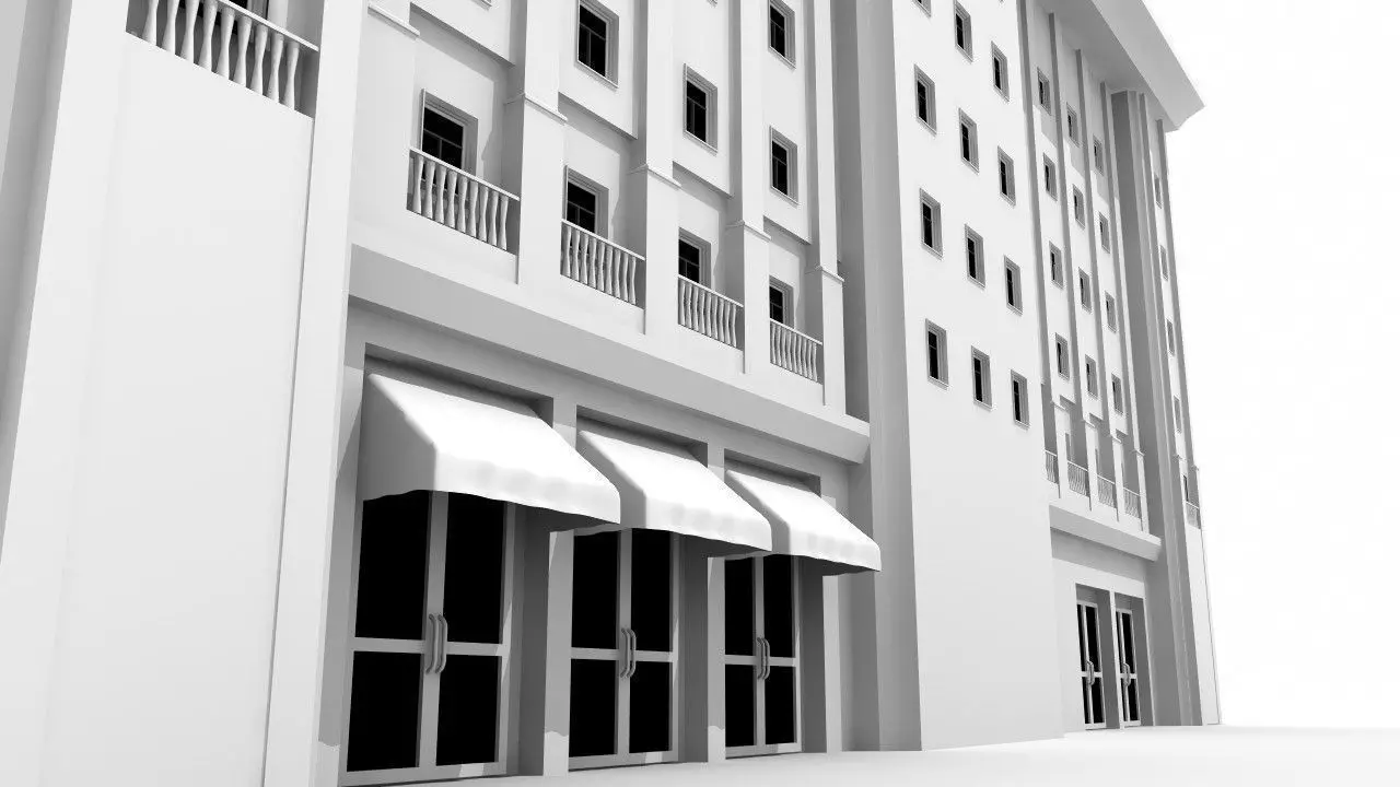 European Building Facade 3D model_0