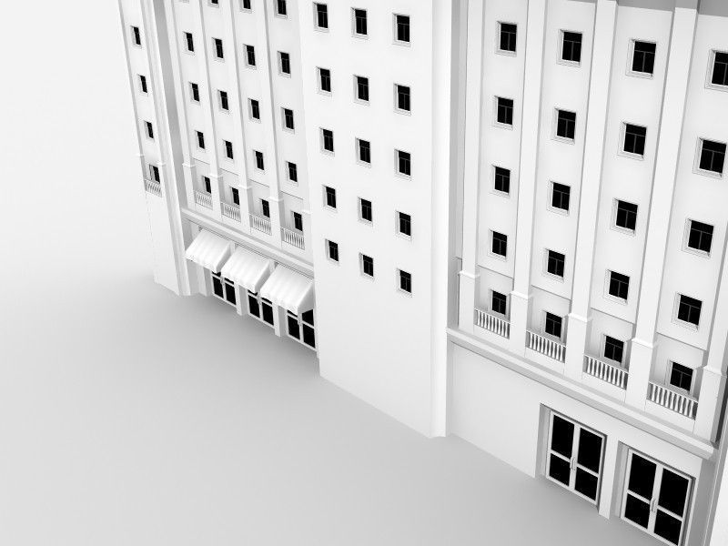 European Building Facade 3D model_4