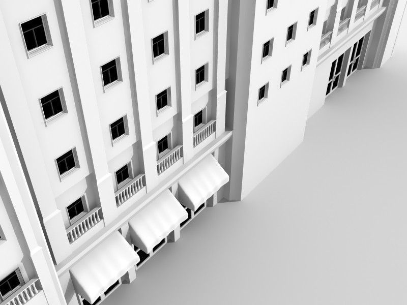 European Building Facade 3D model_2