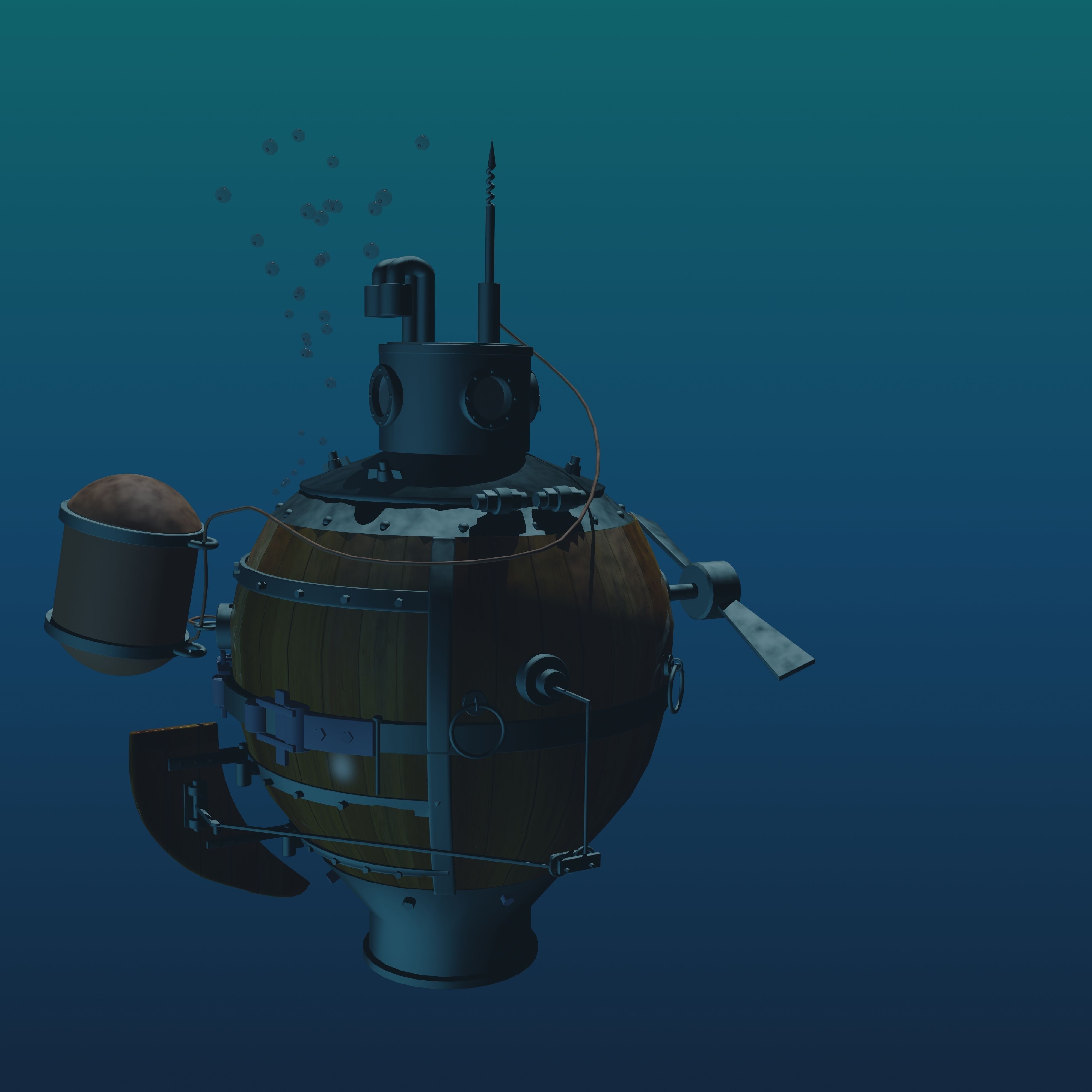 Turtle submarine 3D model_1