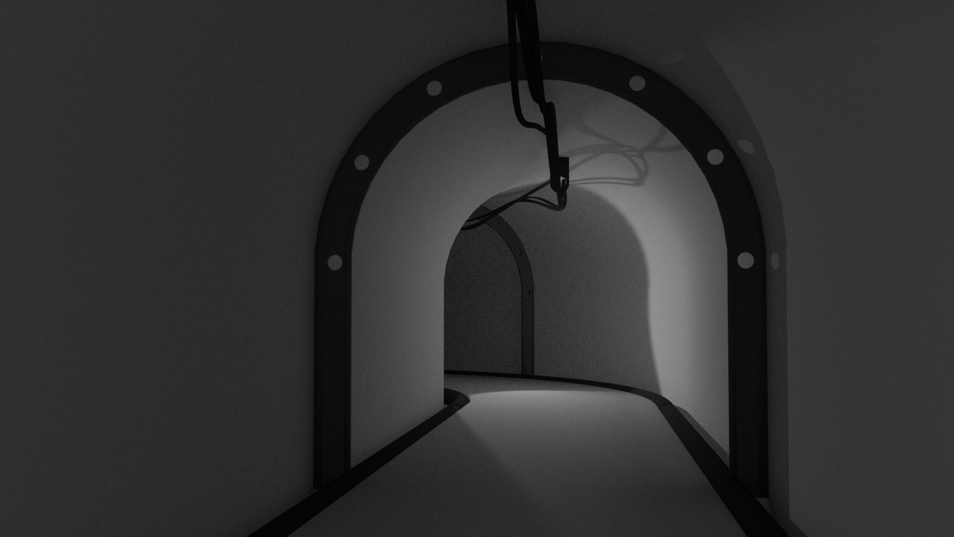 Underground Corridor Free 3D model_1