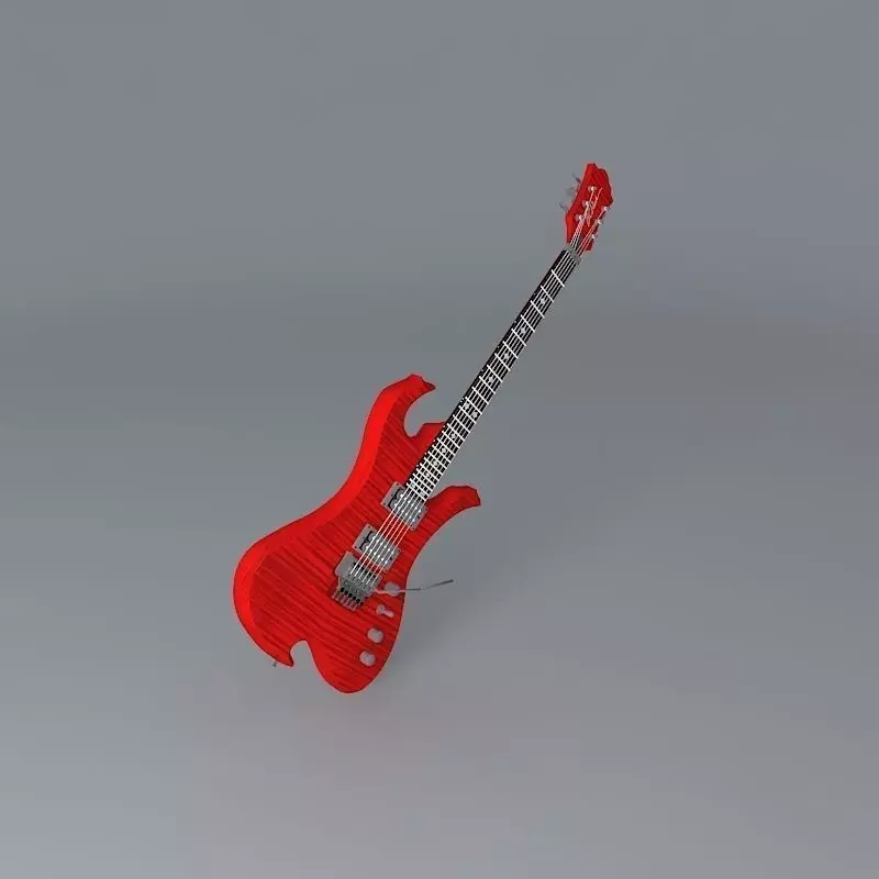 B C Rich Wave guitar Free 3D model
