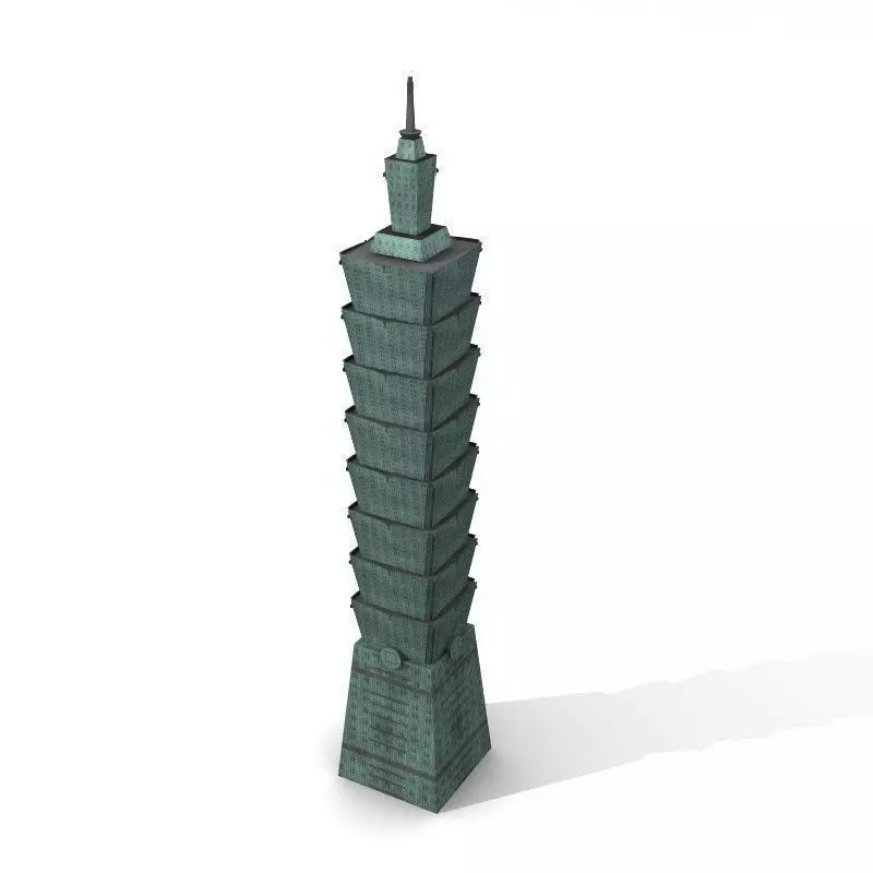 Low Poly Taipei 101 3D model_0
