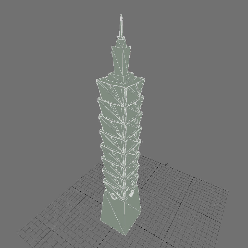Low Poly Taipei 101 3D model_4