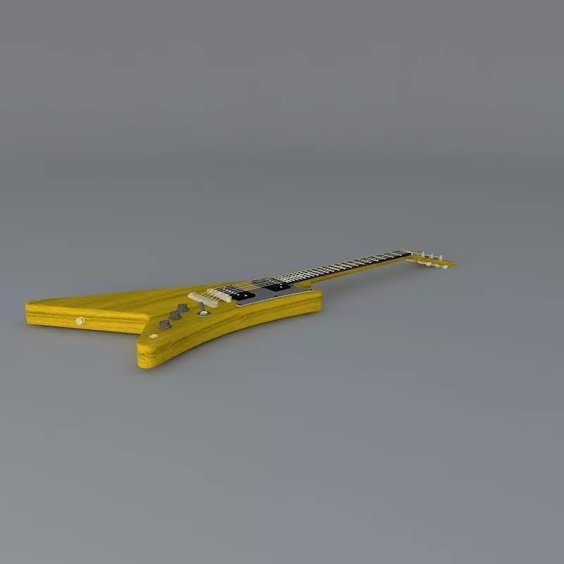 Gibson Moderne Yellow guitar Free 3D model