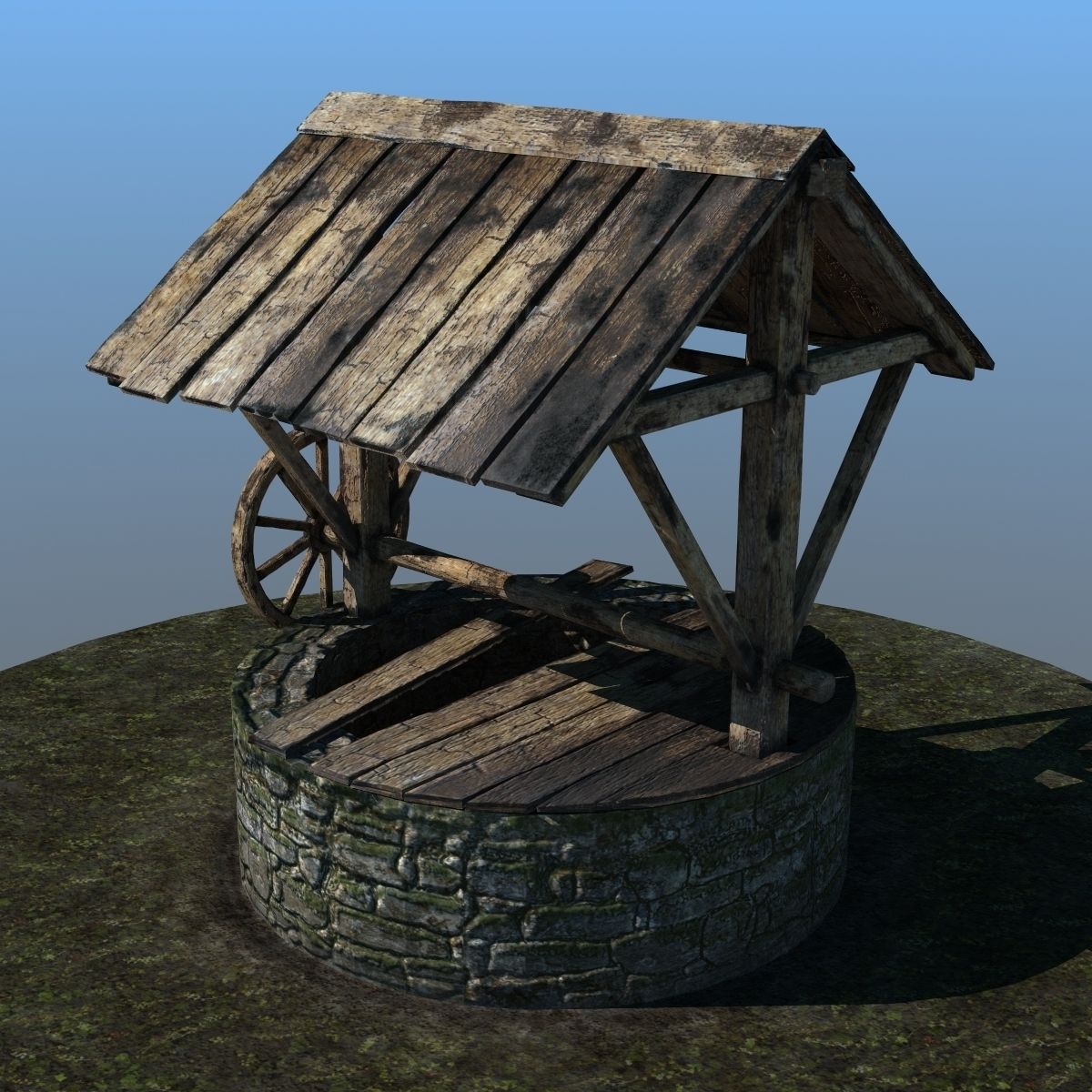 Ancient Stone Well 3D model_2