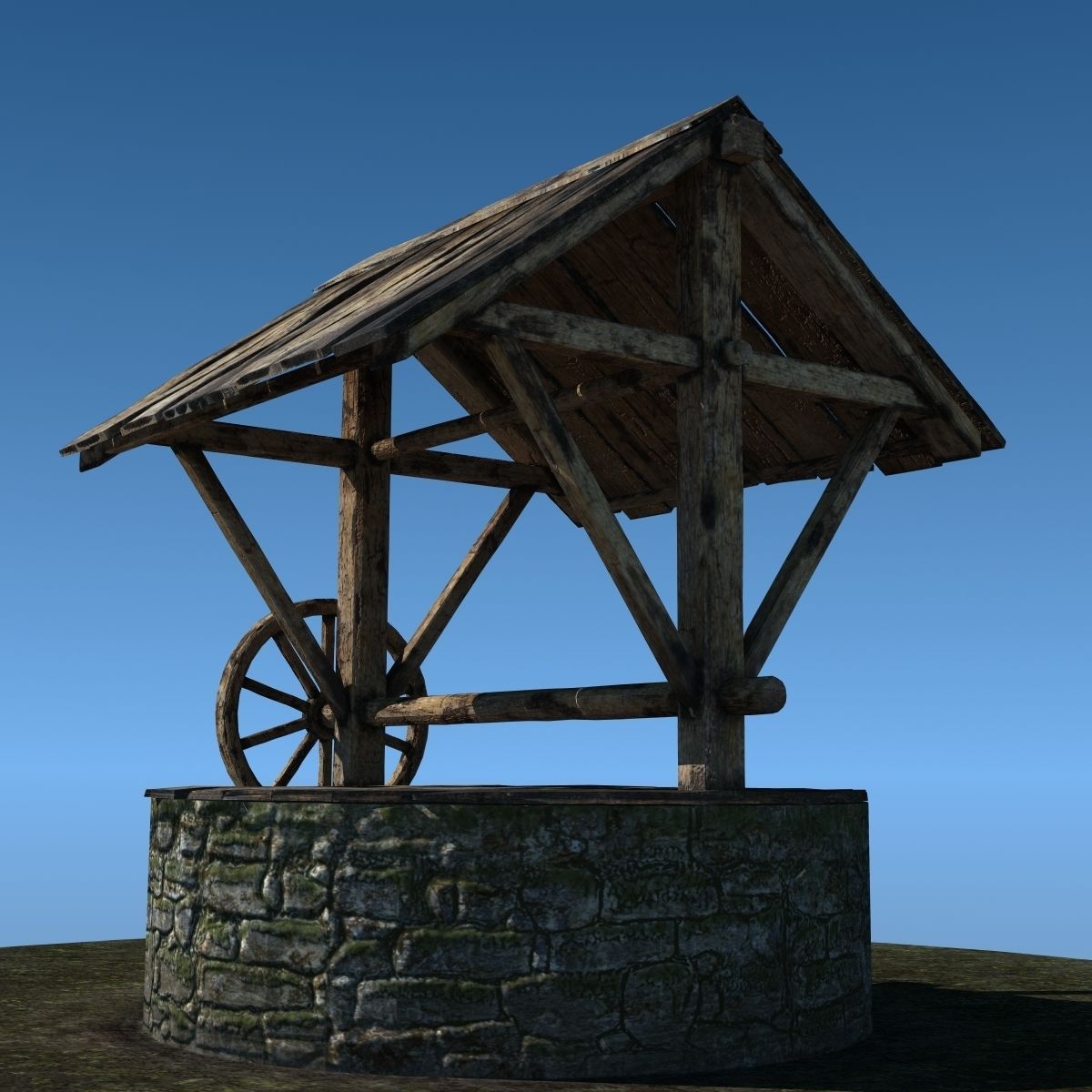 Ancient Stone Well 3D model_4