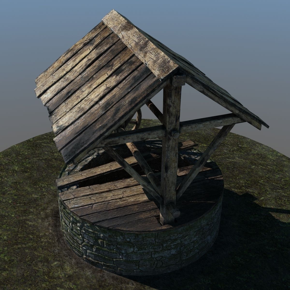 Ancient Stone Well 3D model_3