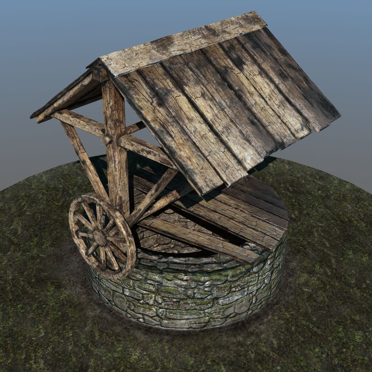 Ancient Stone Well 3D model_1