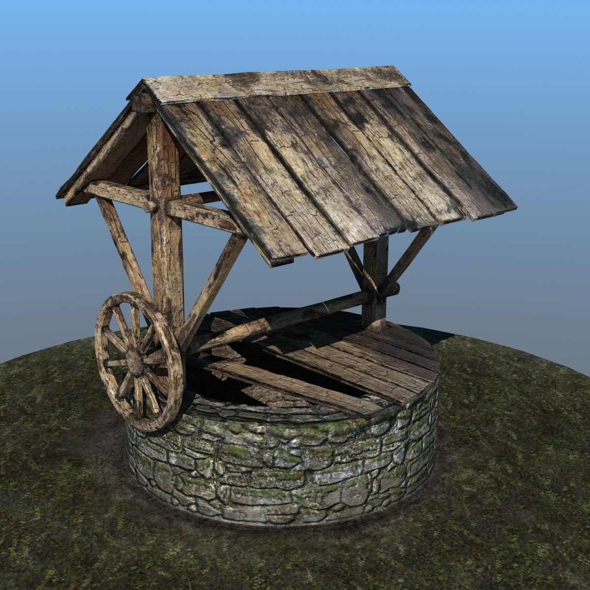 Ancient Stone Well 3D model_8