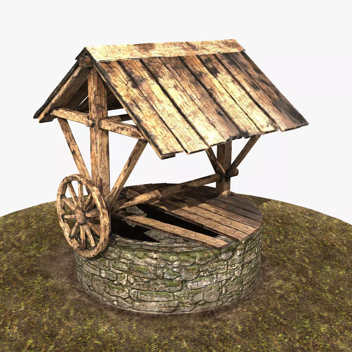 Ancient Stone Well 3D model_0