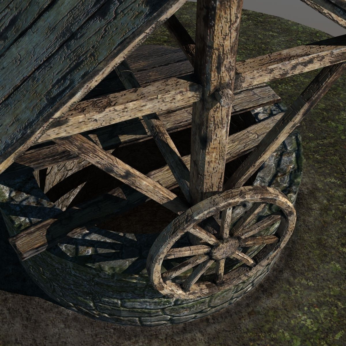 Ancient Stone Well 3D model_7