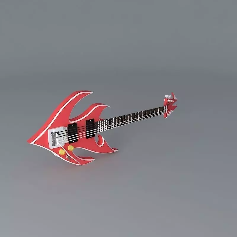 Flaming guitar Free 3D model