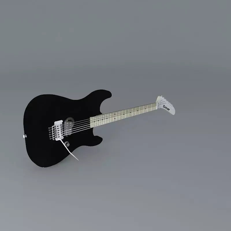 White Kramer Baretta guitar Free 3D model