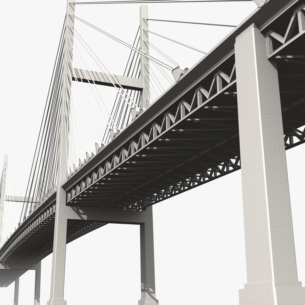 Yokohama Bay Bridge 3D model_2