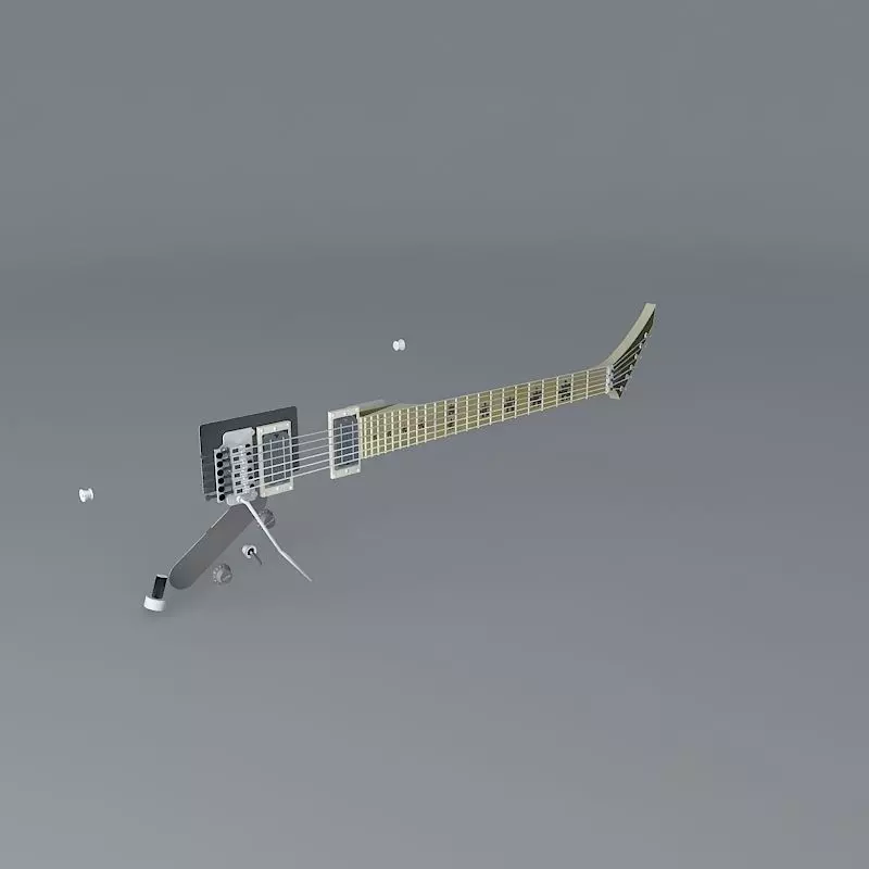 Guitar neck with components Free 3D model