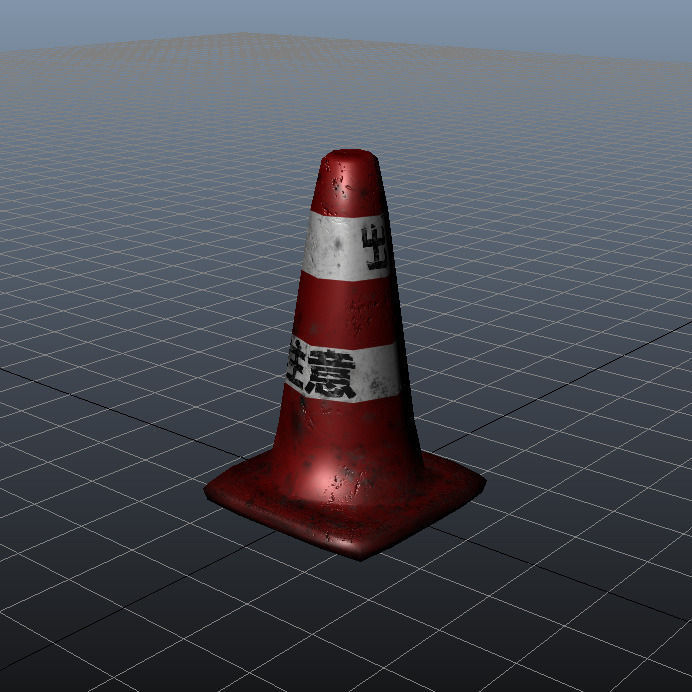 Japanese Traffic Cone 3D model_5