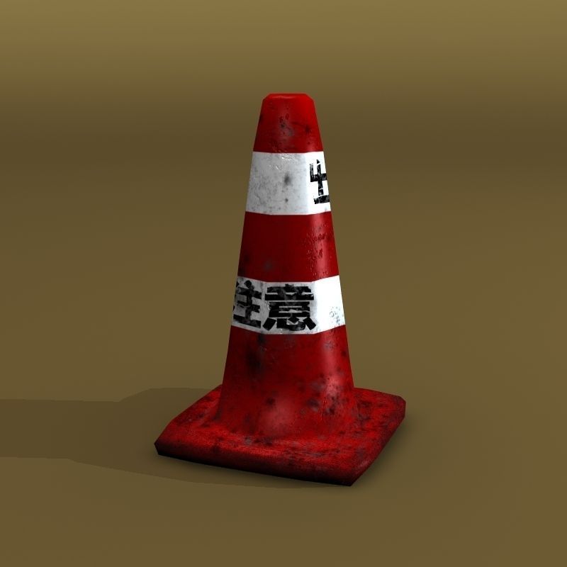 Japanese Traffic Cone 3D model_1