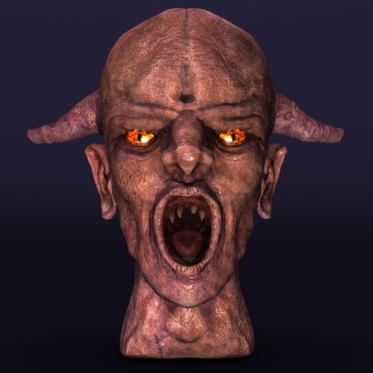 Red Demon Head 3D model_7