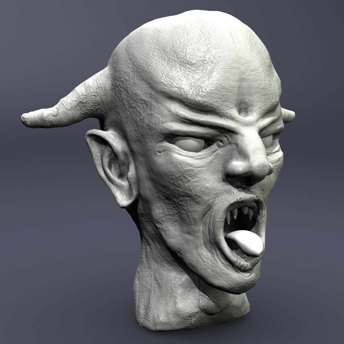 Red Demon Head 3D model_11