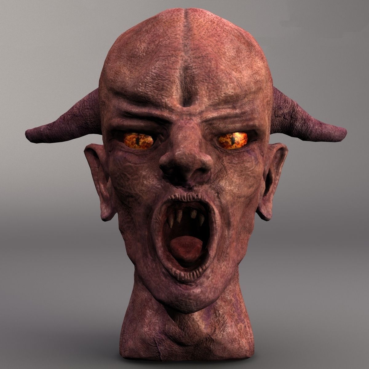 Red Demon Head 3D model_4