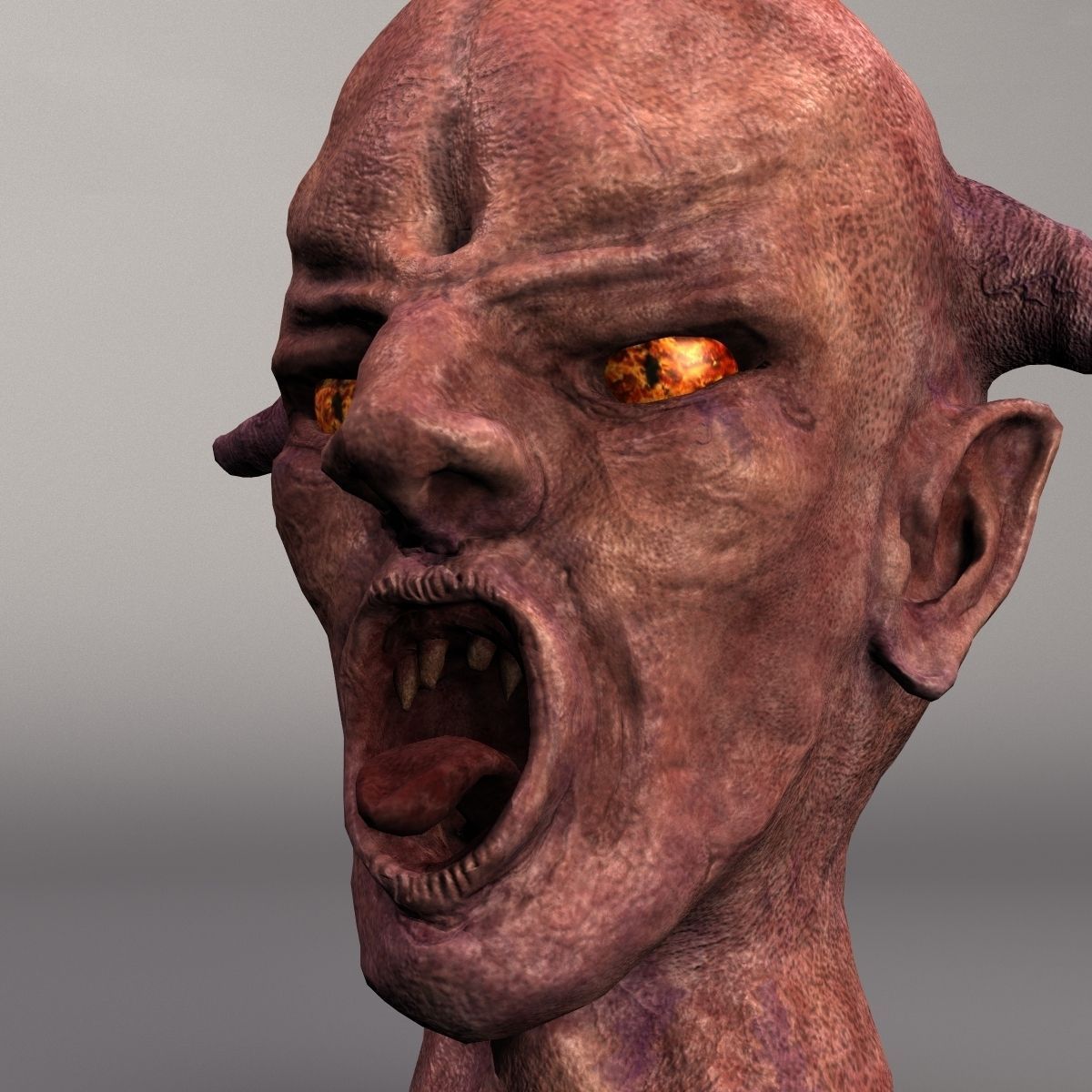 Red Demon Head 3D model_5