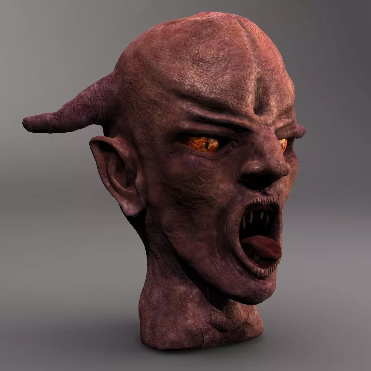 Red Demon Head 3D model_0