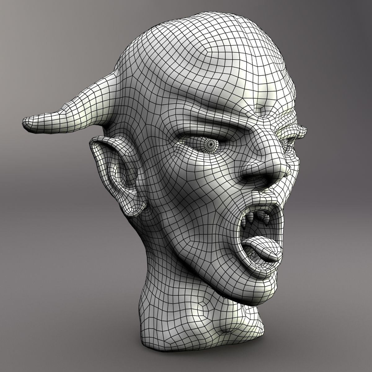 Red Demon Head 3D model_10