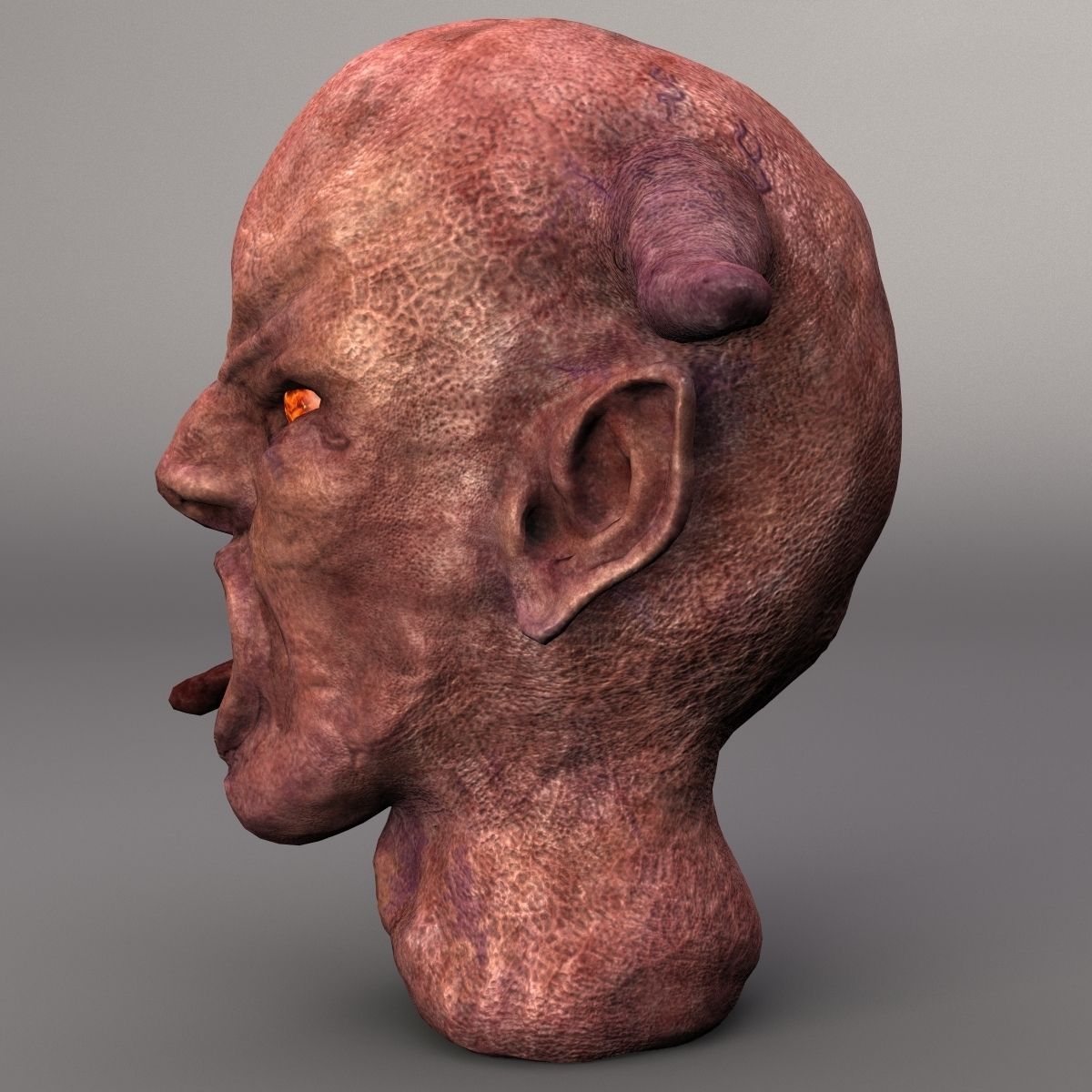 Red Demon Head 3D model_3