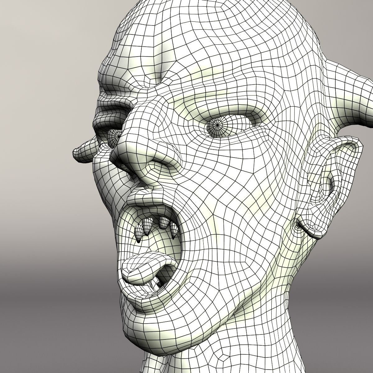 Red Demon Head 3D model_9