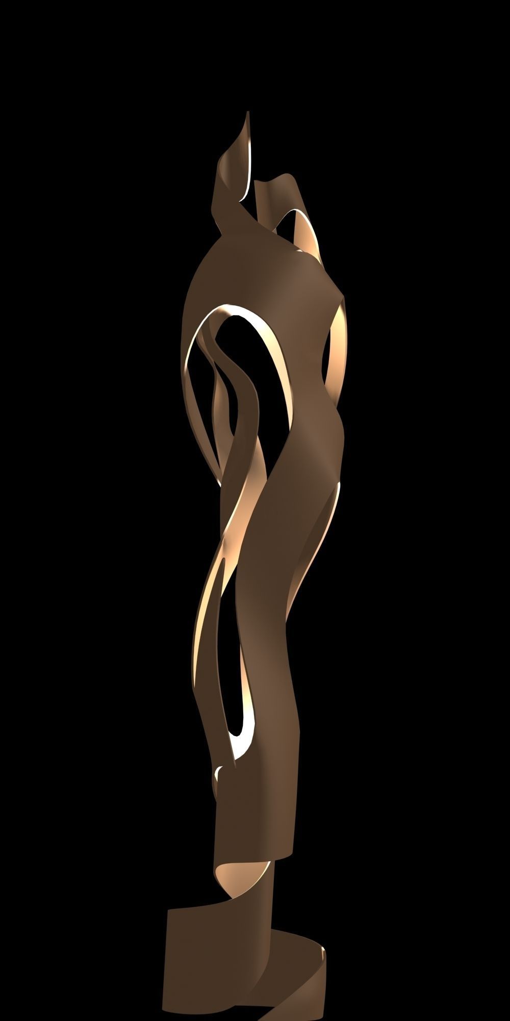 love love golden statue 3D print model_2