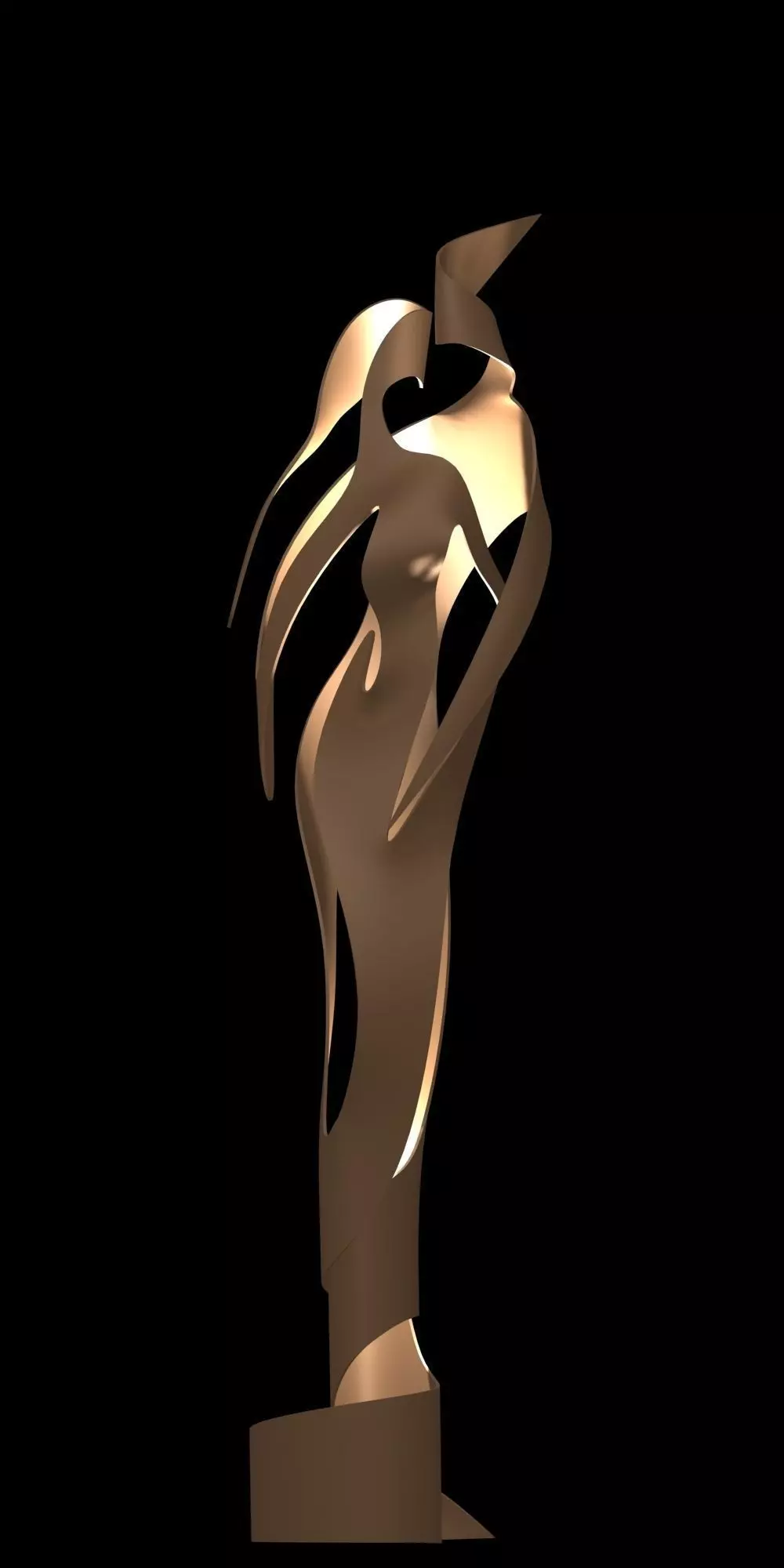 love love golden statue 3D print model_0