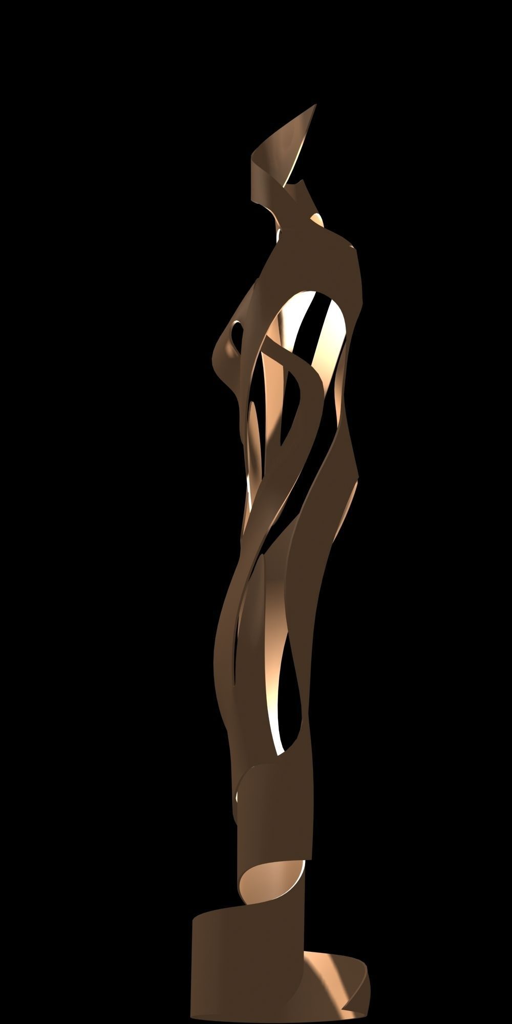 love love golden statue 3D print model_1