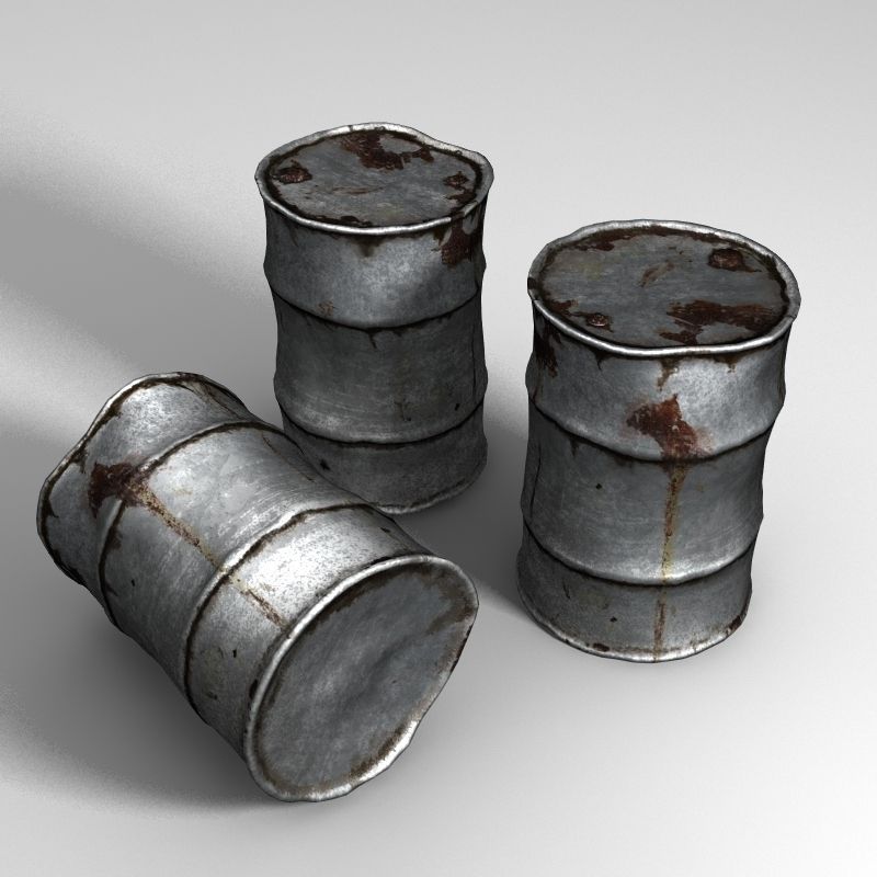 Rusty Barrel 2 3D model_2
