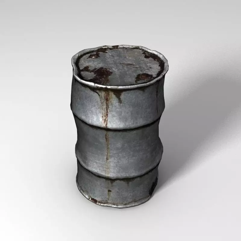 Rusty Barrel 2 3D model_0