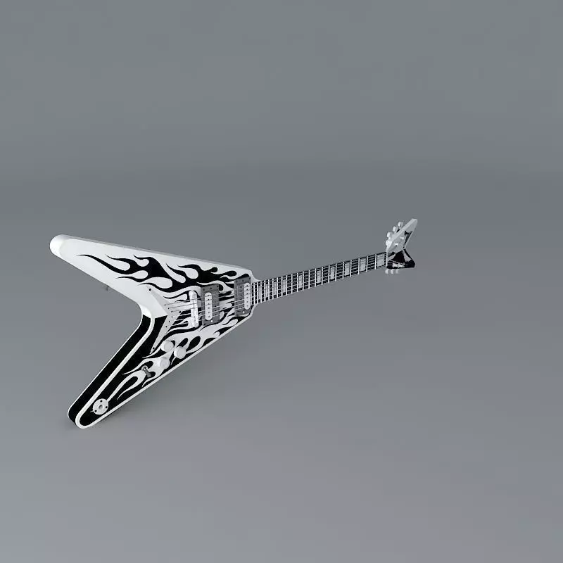 Michael Schenker singnature flame v guitar Free 3D model
