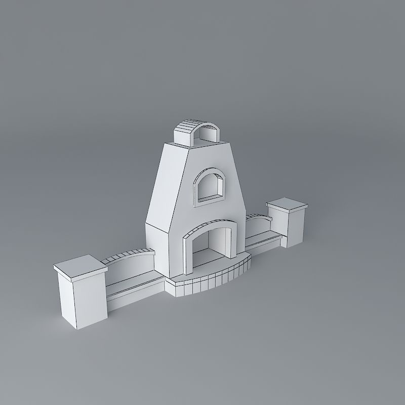 Fire place Free 3D model_3