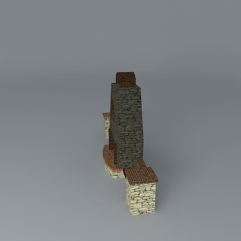 Fire place Free 3D model_2