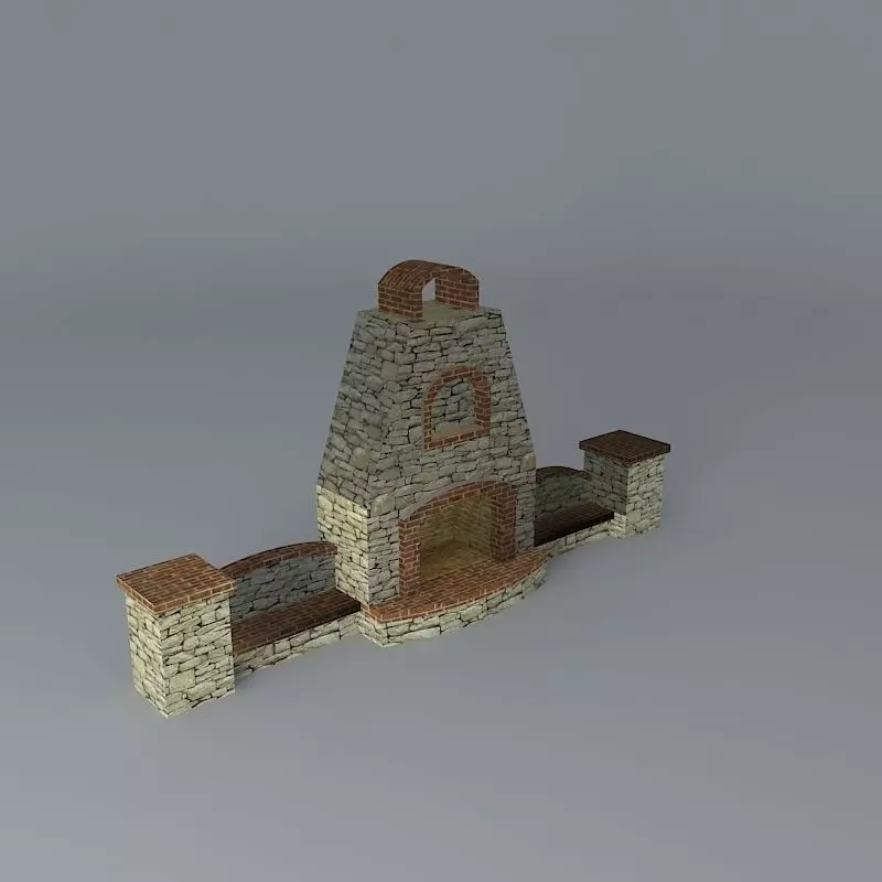 Fire place Free 3D model_0