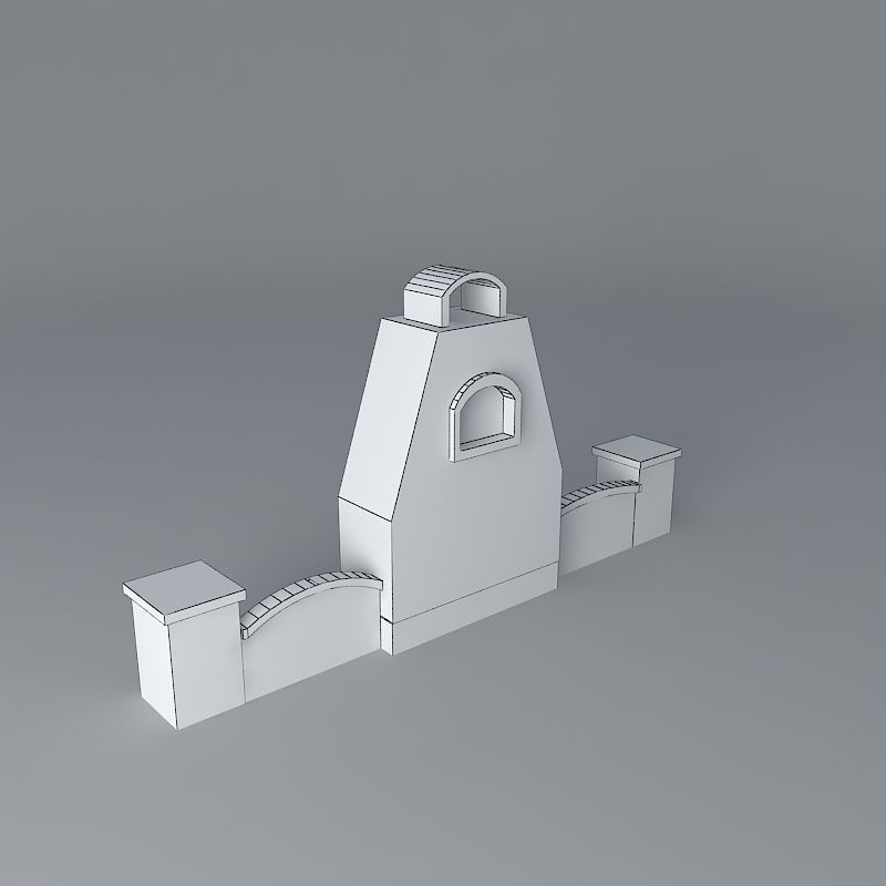 Fire place Free 3D model_4