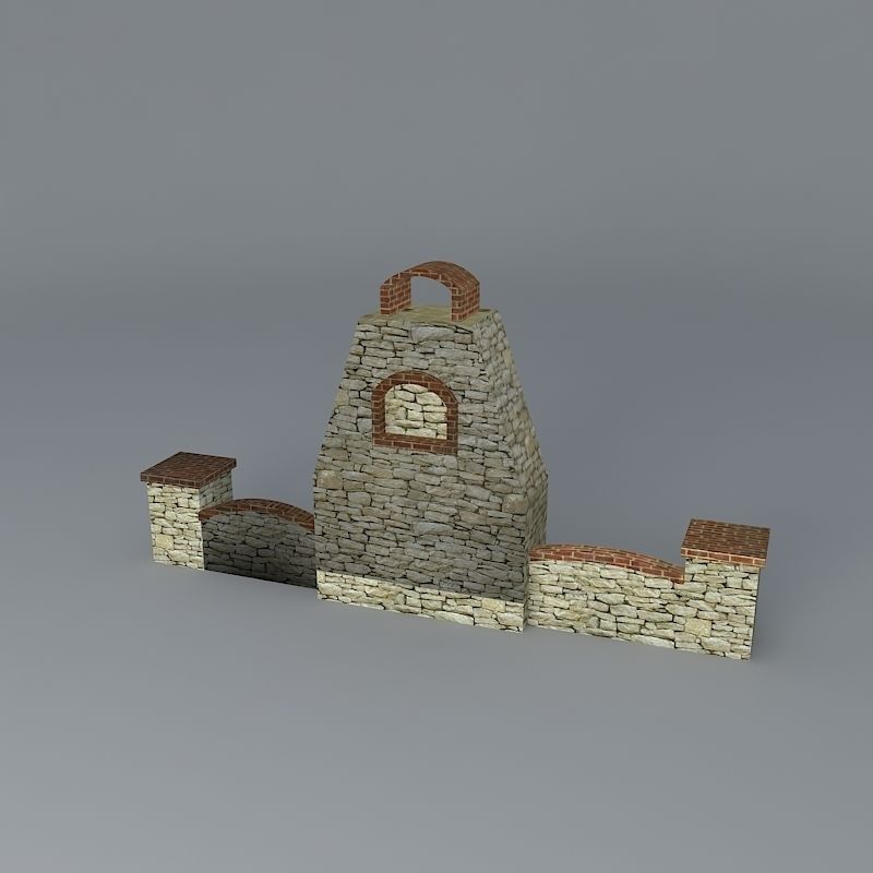 Fire place Free 3D model_1