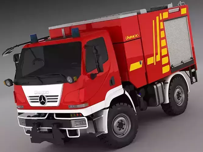 Mercedes Unimog U20 Fire Truck 3D model