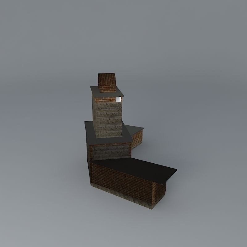 The Puckett fireplace Free 3D model_2