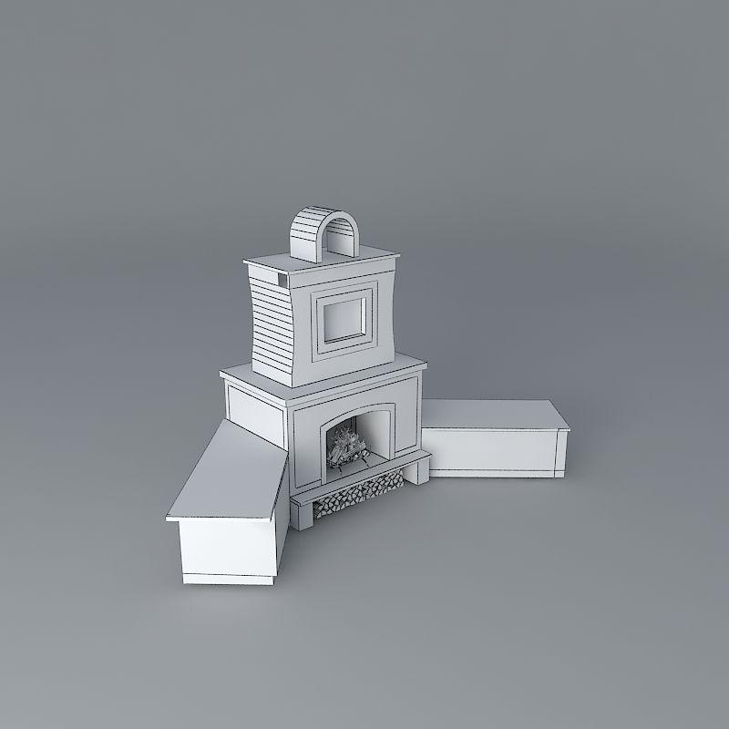 The Puckett fireplace Free 3D model_4