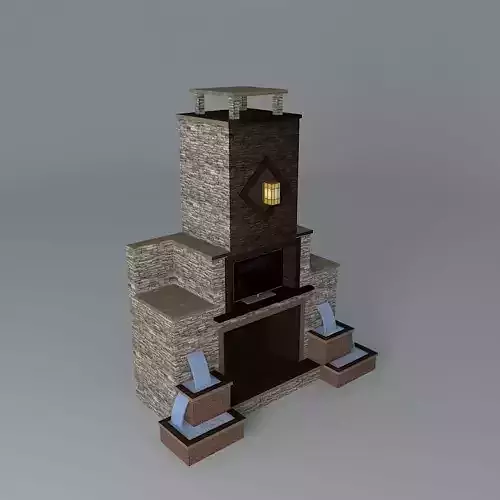 Fireplace with a fountain