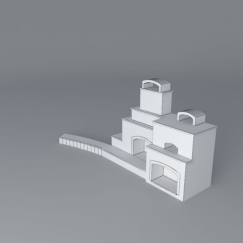 Fireplace and Pizza Oven Free 3D model_3