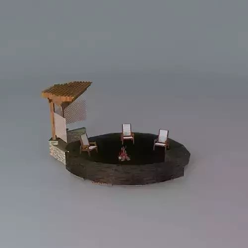 Radius Chairback seat wall with a standard fire pit